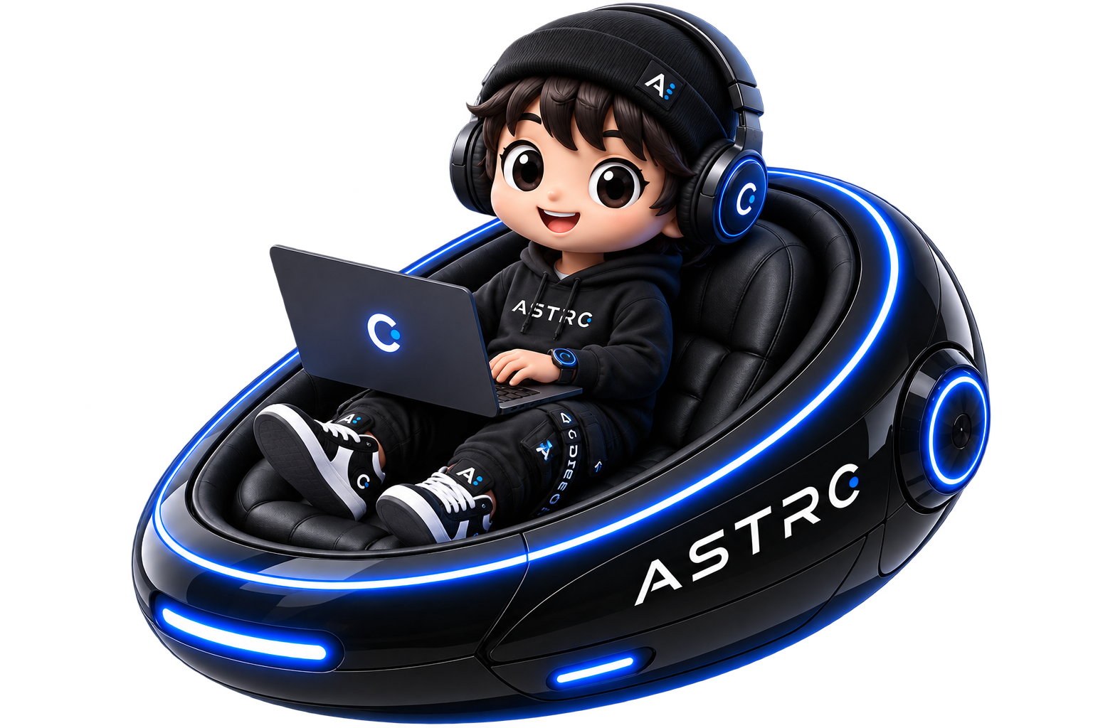Personaje ASTRC explorando dentro de su cápsula